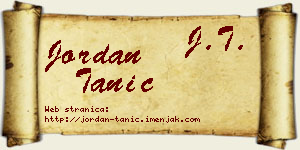 Jordan Tanić vizit kartica